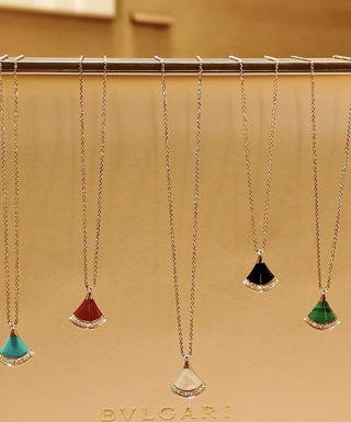 Bvlgari Colorful Fan Pendant Necklace – Elegant Luxury Jewelry
