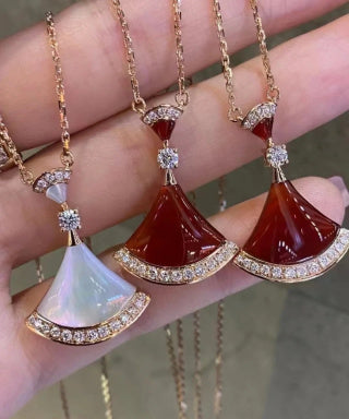 Bvlgari Colorful Fan Pendant Necklace – Elegant Luxury Jewelry