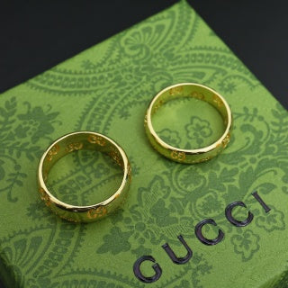 Gucci GG Pattern Engraved Wide Band Ring