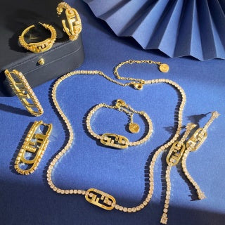 Fendi Celestia FF Pavé Drop Earrings