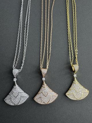 Bvlgari Crystal Fan Pendant Necklace – Elegant Luxury Jewelry