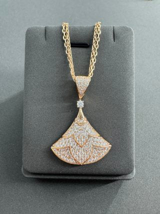 Bvlgari Crystal Fan Pendant Necklace – Elegant Luxury Jewelry