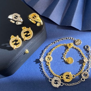 Fendi Eloria FF Multi Charm Chain Bracelet
