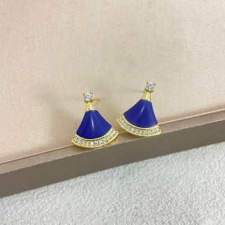 Bvlgari Blue Fan Crystal Earrings – Elegant Luxury Jewelry