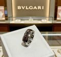 Bvlgari Black Ceramic Silver Band Ring – Elegant Luxury Jewelry