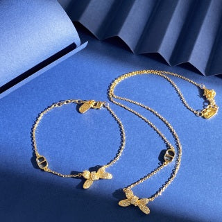 Dior Butterfly Crystal Charm Bracelet