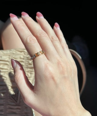 Dior CD Logo Open Gold Band Ring