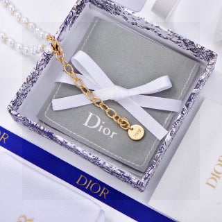Dior Pearl Medallion Crystal Tassel Necklace