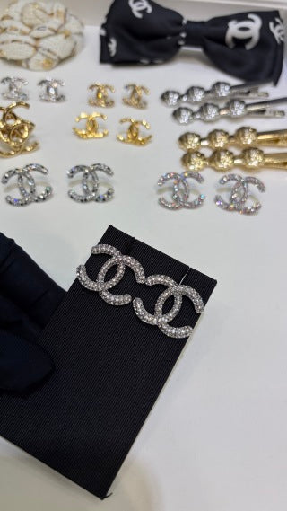 Chanel Timeless Interlocking CC Earrings