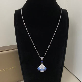 Bvlgari Colorful Gemstone Fan Pendant Necklace – Elegant Luxury Jewelry