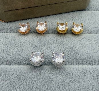 Bvlgari Classic Round Crystal Stud Earrings – Elegant Luxury Jewelry