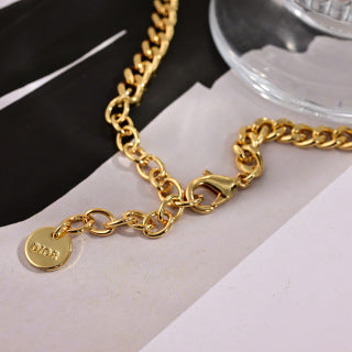 Dior Liora Pearl Ribbon Plate Necklace
