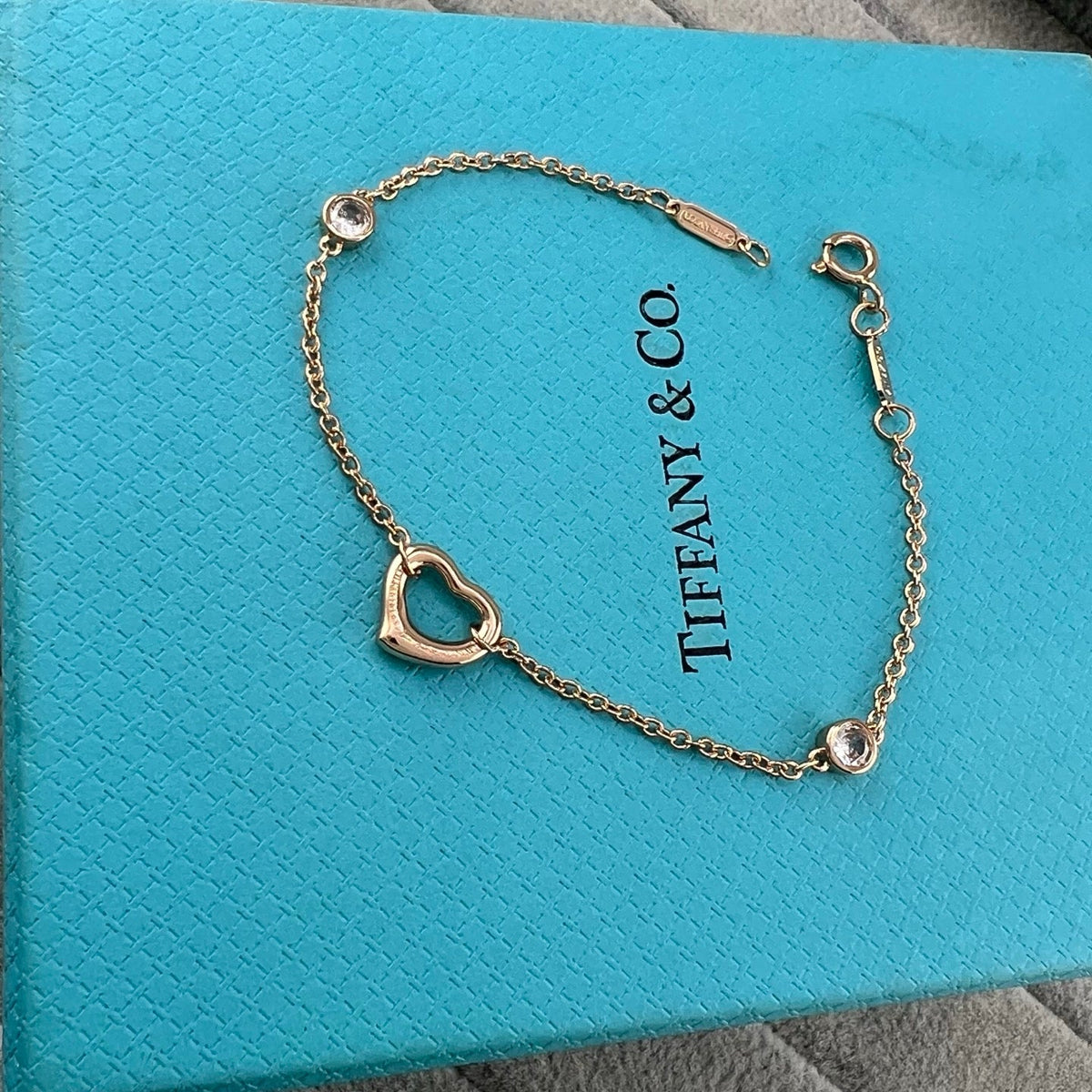 Tiffany Elsa Peretti Diamonds By The Yard Open Heart Bracelet