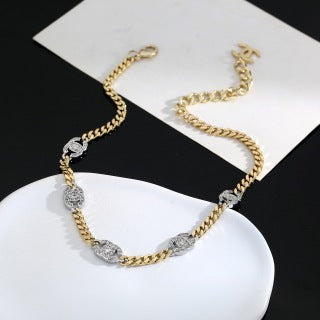 Chanel Elegant Crystal Link Chain Necklace