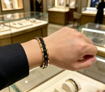 Bvlgari Black & Gold Link Bracelet – Elegant Luxury Jewelry