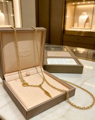 Bvlgari Gold Pendant Drop Necklace – Elegant Luxury Jewelry