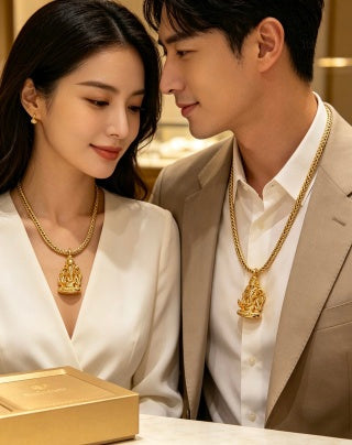 Bvlgari Gold Statement Pendant Chain Necklace – Elegant Luxury Jewelry