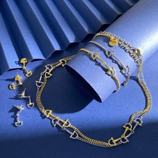 Gucci Equestrian Horsebit Double Layer Chain Necklace