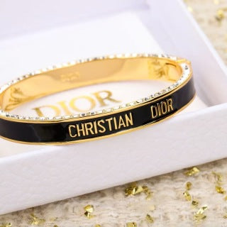 Dior CD Signature Crystal Bangle Bracelet