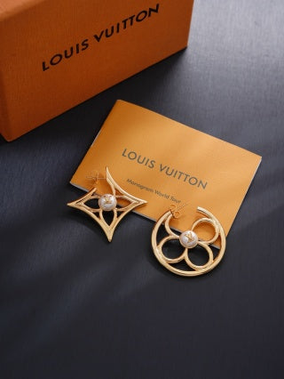 Louis Vuitton Blossom Orbit Asymmetrical Drop Earrings