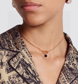 Dior CD Pearl Drop Pendant Necklace
