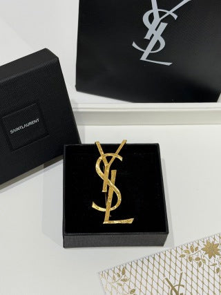 YSL Cassandre Signature Gold Brooch