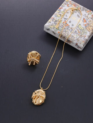 Dior Elara Crystal Bloom Medallion Necklace