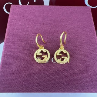 Gucci Interlocking G Circular Drop Hoop Earrings